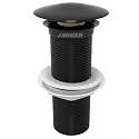 JAGGER JAG132 Brass Stainless Steel Wash Basin Waste Popup Sink Coupling with Full Thread Glossy Finish Corrosion Resistant for Home/Office/Bathroom ([ 3" INCH ], Black, 1)