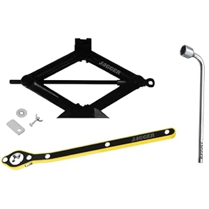 jagger jag177 heavy duty manual scissor car jack for all car for vehicle lift 5 ton with ratchet amp 19mm spanner  black 