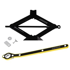 jagger jag177 heavy duty manual scissor car jack for all car for vehicle lift 3 ton with ratchet only  black 