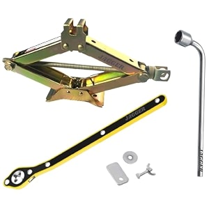 jagger jag177 heavy duty manual scissor car jack for all car for vehicle lift 3 ton with ratchet amp 19mm spanner  golden 