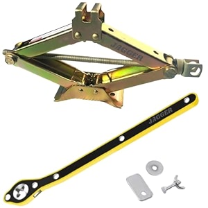 jagger manual scissor car jack for all car with 3 ton jack with ratchet amp spanner  golden 