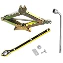 JAGGER JAG177 Heavy Duty Manual Scissor Car Jack for All Car for Vehicle Lift (3 TON with Ratchet & 19MM Spanner [ Golden ])