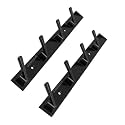 JAGGER JAG322 Wall Mounted Stainless Steel Wall Hooks for Hanging Cloth/Towel Hangers/Key Ring Holder/Door Hangers/Hook Rail/Bthroom Hanger [ Combo Pack of 2 ] (MATT Black, 4 Hook)