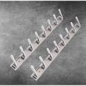 JAGGER JAG322 Wall Mounted Stainless Steel Wall Hooks for Hanging Cloth/Towel Hangers/Key Ring Holder/Door Hangers/Hook Rail/Bthroom Hanger [ Combo Pack of 2 ] (Chrome Finish, 8 Hook)