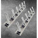 JAGGER JAG322 Wall Mounted Stainless Steel Wall Hooks for Hanging Cloth/Towel Hangers/Key Ring Holder/Door Hangers/Hook Rail/Bthroom Hanger [ Combo Pack of 2 ] (Chrome Finish, 6 Hook)
