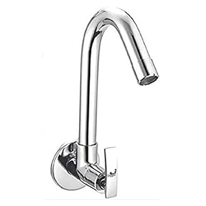 jagger jba204 brass pan sink cock tap for kitchen basin chrome finished wall mounted sink cock taps with foam flow 15mm silver with teflon tape and wall flange soft