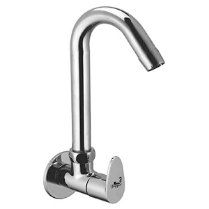jagger jba204 brass pan sink cock tap for kitchen basin chrome finished wall mounted sink cock taps with foam flow 15mm silver with teflon tape and wall flange fusion