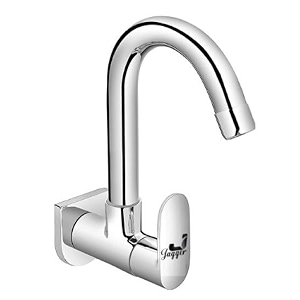 jagger jba204 brass pan sink cock tap for kitchen basin chrome finished wall mounted sink cock taps with foam flow 15mm silver with teflon tape and wall flange droop