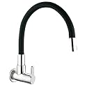 Jagger JBA232 Wall Mounted Brass Kitchen Sink Cock Taps/Faucets for Kitchen Basin with Flexible Neck Dual Flow Black Color 2 Function Shower Flow/Foam Flow (Mark, Single Mode Flow)