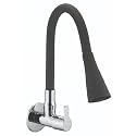 Jagger JBA232 Wall Mounted Brass Kitchen Sink Cock Taps/Faucets for Kitchen Basin with Flexible Neck Dual Flow Black Color 2 Function Shower Flow/Foam Flow (Mark, Dual Mode Flow)