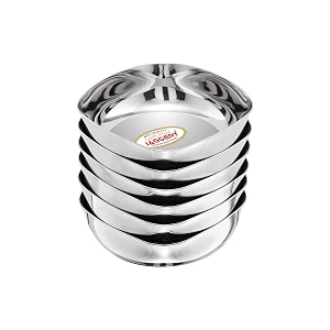JAGGERY Stainless Steel Heavy Square Halwa Plate