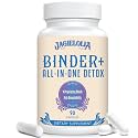 Jagielolia All-in-One Detox Binder Supplement 1500 MG - High Bioavailability, Liver Gut Detox Cleanse with Activated Charcoal, Zeolite & Bentonite Clay for Toxins, Liver, Digestive, 90 Vegan Capsules