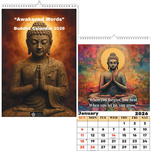 jagriti shakti 2026 buddha wall calendar  1217 inch size with inspirational quotes 2026 wall calendar