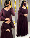 jahanstylista Georgette Stitched Anarkali Gown Maroon