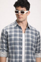 Jai Textiles Men Striped Casual Grey Shirt