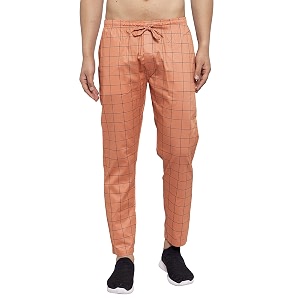 JAINISH Men Checked Tapered Fit Track Pants