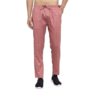 JAINISH Men Checked Tapered Fit Track Pants