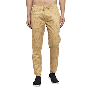 JAINISH Men Checked Tapered Fit Track Pants