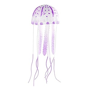 jainsons pet products aquarium glowing artificial silicon jelly fish tank ornament decoration purple