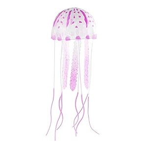 jainsons pet products aquarium glowing artificial silicon jelly fish tank ornament decoration pink