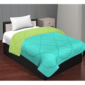 jaipur fabric solid single bed comforter  blanket  quiltduvets for ac room amp winter season colour- aqua green parrot green