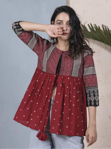 jaipur fashion girls 34th sleeve maroon shrug