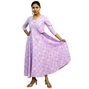 JAIPUR HAND BLOCK Sleeveless Cotton A Line