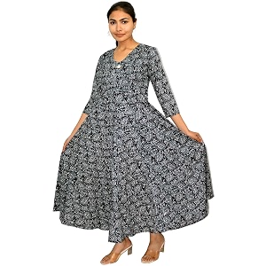 JAIPUR HAND BLOCK Sleeveless Cotton A Line