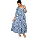 JAIPUR HAND BLOCK Cotton Sleeveless Long Flared
