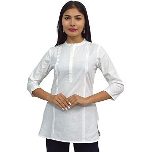 JAIPUR HAND BLOCK Womens Pintuck Plain Short