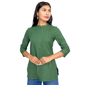JAIPUR HAND BLOCK Womens Pintuck Plain Short