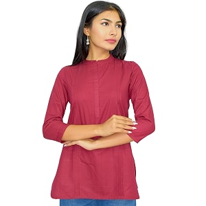 JAIPUR HAND BLOCK Womens Pintuck Plain Short