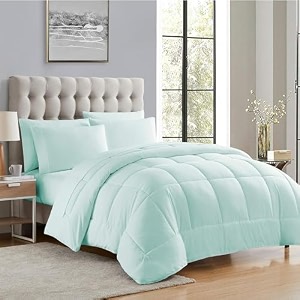 machine stitch quilted comforterquilt bed cover for single size bed luxury breathable cozy super soft comforter 60x90 inches sky blue