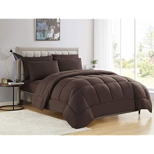 machine stitch quilted comforterquilt bed cover for doubleking size bed luxury breathable cozy super soft comforter 90x100 inches brown