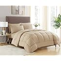 Machine Stitch Quilted Comforter/Quilt Bed Cover for Double/King Size Bed Luxury Breathable Cozy Super Soft Comforter (90X100 Inches) (Beige)
