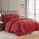 Machine Stitch Quilted Comforter/Quilt Bed Cover for Double/King Size Bed Luxury Breathable Cozy Super Soft Comforter (90X100 Inches) (Red)