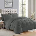 Machine Stitch Quilted Comforter/Quilt Bed Cover for Double/King Size Bed Luxury Breathable Cozy Super Soft Comforter (90X100 Inches) (Grey)