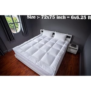 jaipur linen soft 1000 gsm mattress paddingtopper for comfortable sleep white 6ft x 625 ft - double 72x75inch polycotton