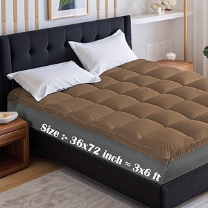 soft 1000 gsm mattress paddingtopper for comfortable sleep brown 3ft x 6 ft - single 36x72inch polycotton