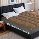 Soft 1000 GSM Mattress Padding/Topper for Comfortable Sleep (Brown, 6.5Ft x 7 Ft - California King 78X84Inch, Polycotton)