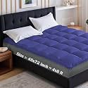 Soft 1000 GSM Mattress Padding/Topper for Comfortable Sleep (Royal Blue, 4Ft x 6 Ft - Twin 48X72Inch, Polycotton)