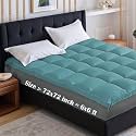 Soft 1000 GSM Mattress Padding/Topper for Comfortable Sleep (Sky Blue, 6Ft x 6 Ft - Double 72X72Inch, Polycotton)