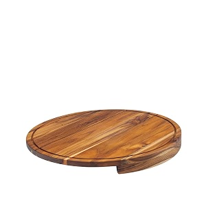 wooden chopping board - round big size and versatile meat and vegetable cutter board with linseed oil finish - ideal cutting board for kitchen