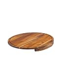 Wooden Chopping Board - Round, Big Size, and Versatile Meat and Vegetable Cutter Board with Linseed Oil Finish - Ideal Cutting Board for Kitchen