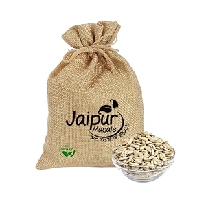 jaipur masale sunflower seeds 450 gm with jute bag - raw seeds for eating  healthy snacks  high in vitamin fibre amp protein seeds  diet food  premium raw sunflower seeds  healthy snack