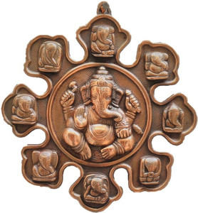 jaipurcrafts wall hanging of lord ganesha with 9 varients showpiece decorative showpiece  -  30 cm