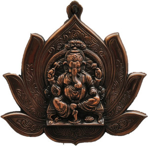 jaipurcrafts lord ganesha on lotus wall hanging for homeoffice wall decor decorative showpiece  -  254 cm