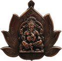 JaipurCrafts Lord Ganesha On Lotus Wall Hanging for Home/Office Wall Decor Decorative Showpiece  -  25.4 cm