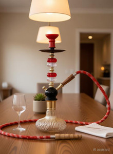 jaipurcrafts premium designer matki 18 inch glass plastic iron hookah clear