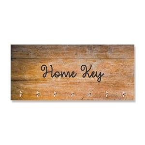 jaipurcrafts premium home key printed wooden key holder 29 cm x 145 cm x 04 cm - 7 hooks